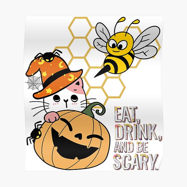 halloween pumpkin bee and puppycat  Poster RB1807 product Offical bee and puppycat Merch