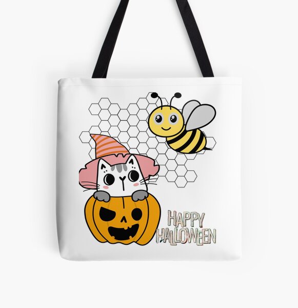 halloween pumpkin bee and puppycat  All Over Print Tote Bag RB1807 product Offical bee and puppycat Merch